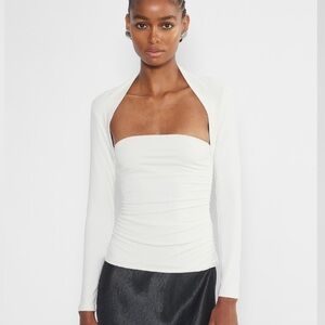 NWT Aritzia Contour Flourish Long sleeve Medium Light Birch Top Blouse